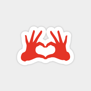 love, red hands with heart sign Sticker